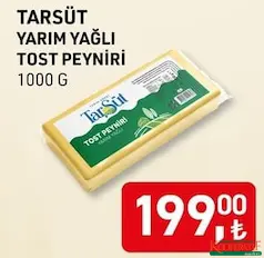 TARSÜT YARIM YAĞLI TOST PEYNİRİ 1000 G TARSÜT YARIM YAĞLI TOST PEYNİRİ 1000 G